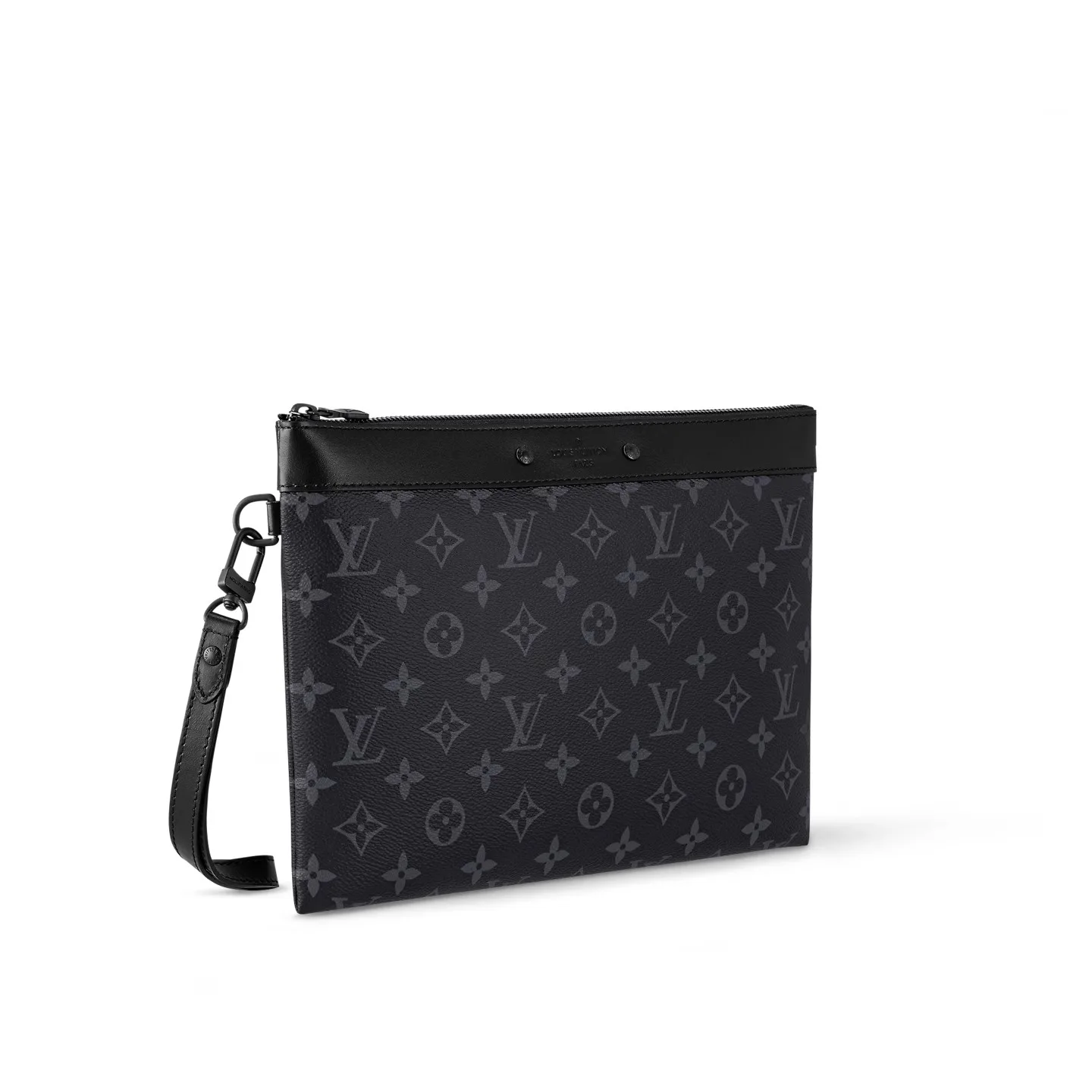 Louis Vuitton Pochette To Go Pouch / Black Monogram Eclipse Canvas Black Hardware - Image 4