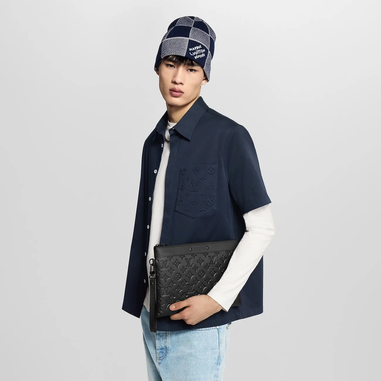 Alternative view of Louis Vuitton Pochette To Go Pouch / Black Monogram Shadow Canvas Black Hardware