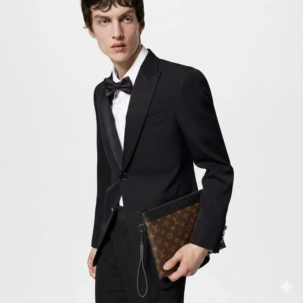 Alternative view of Louis Vuitton Pochette To Go Pouch / Brown Monogram Canvas Black Hardware