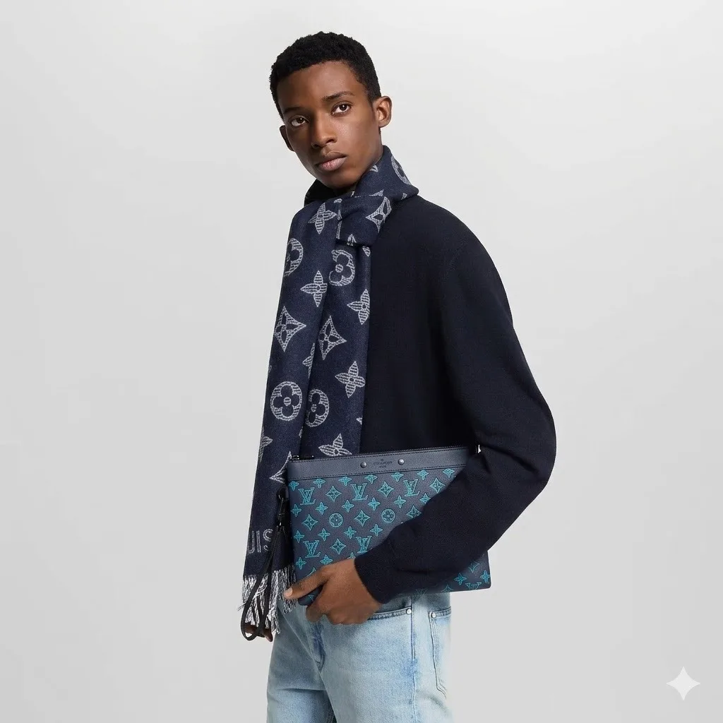 Louis Vuitton Pochette To Go Pouch / Navy River Blue Black Hardware - Image 2