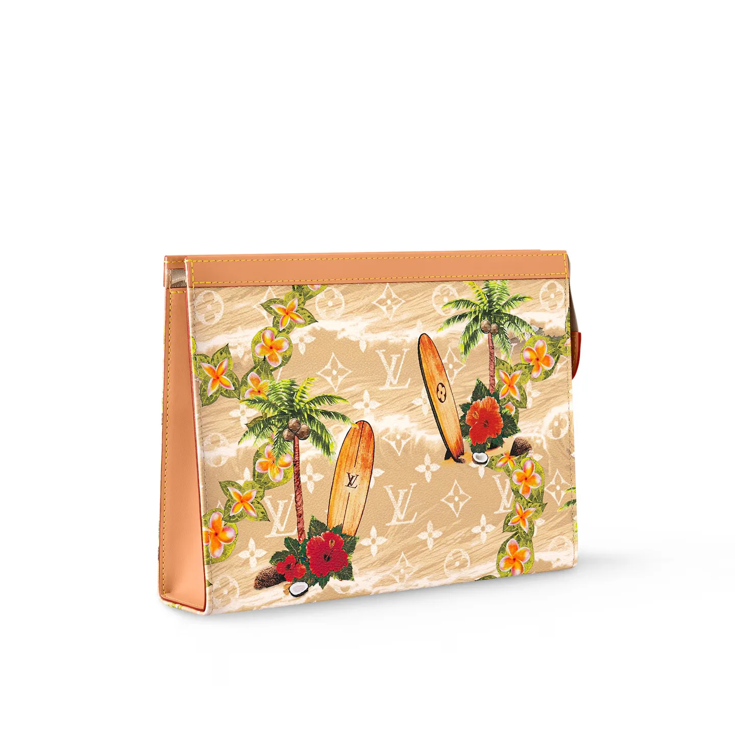Louis Vuitton Pochette Voyage Pouch / Sand Monogram Surfin Canvas Gold Hardware - Image 4