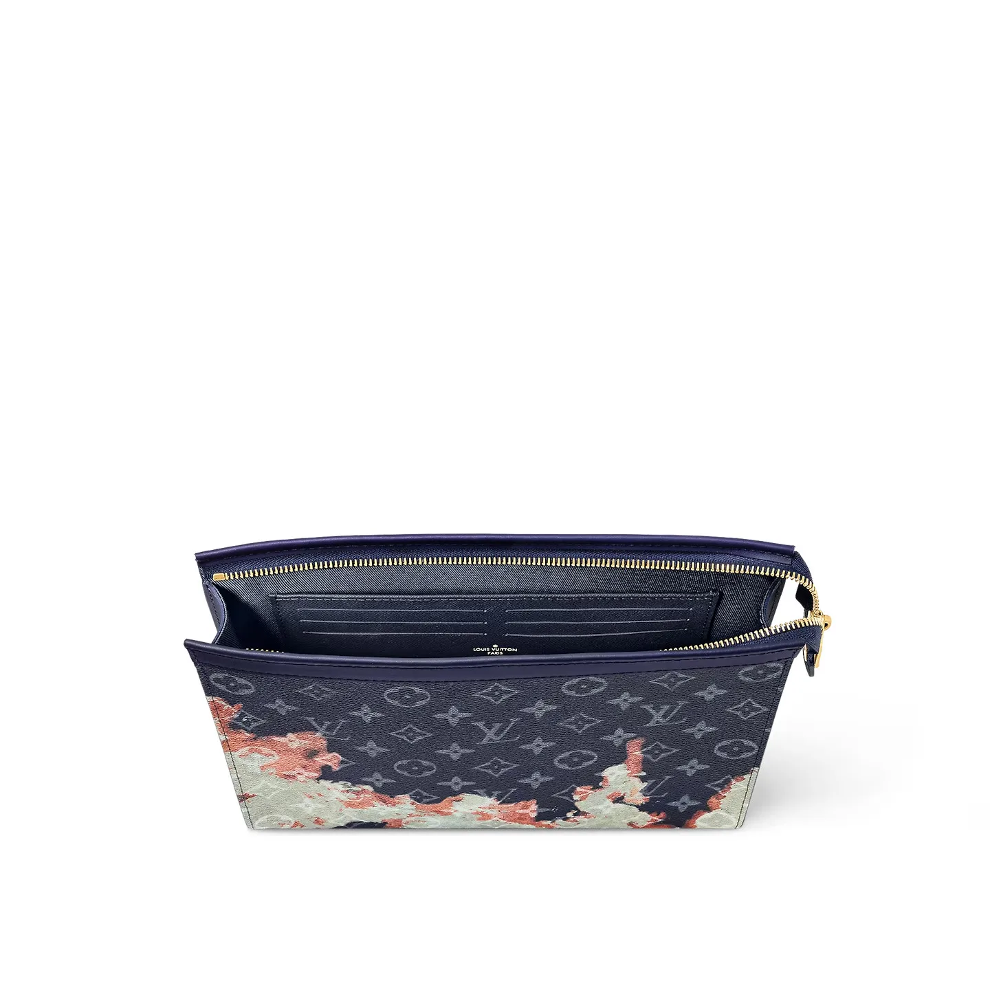 Louis Vuitton Pochette Voyage Pouch / Ink Blue Monogram Bleach Canvas Gold Hardware - Image 5