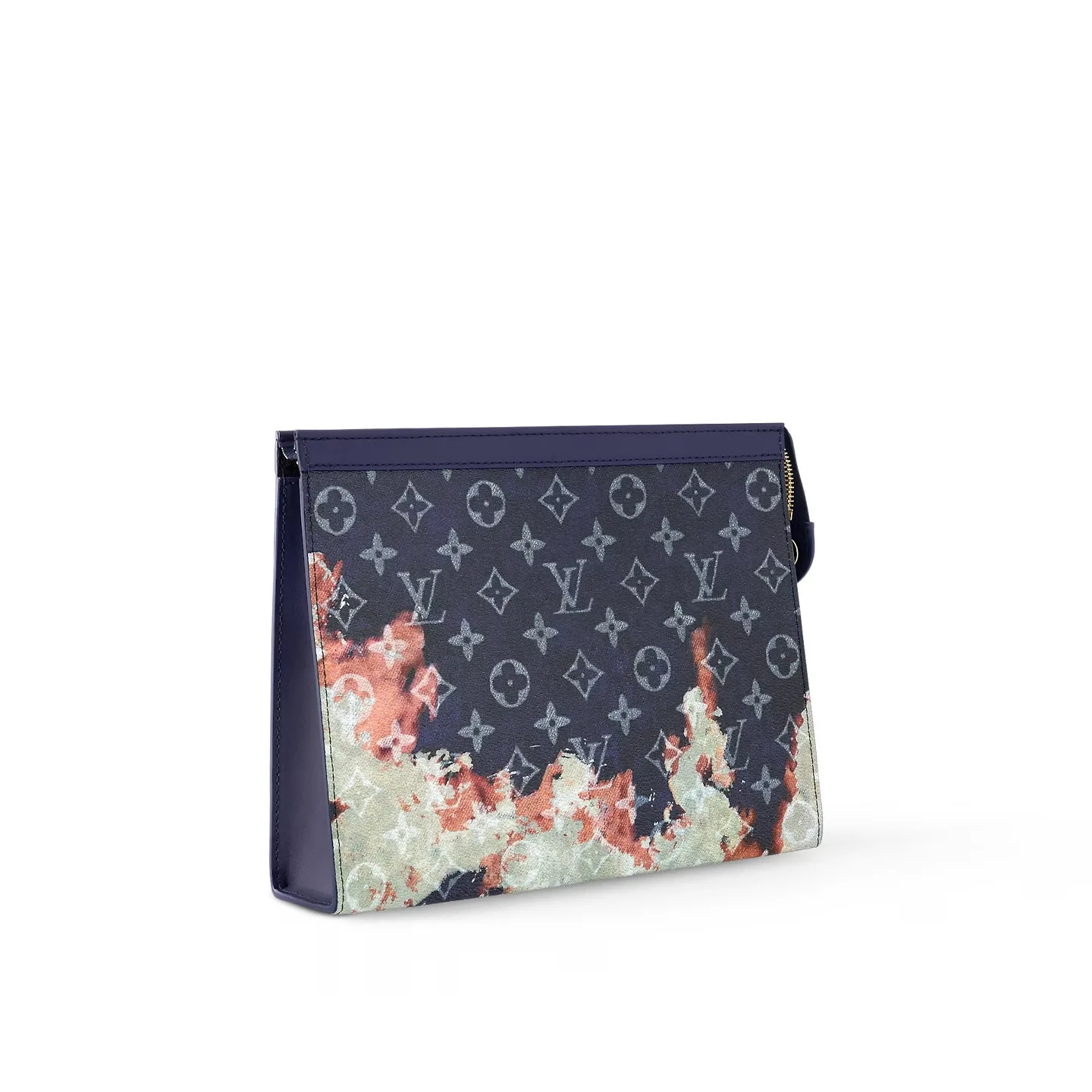 Louis Vuitton Pochette Voyage Pouch / Ink Blue Monogram Bleach Canvas Gold Hardware - Image 4