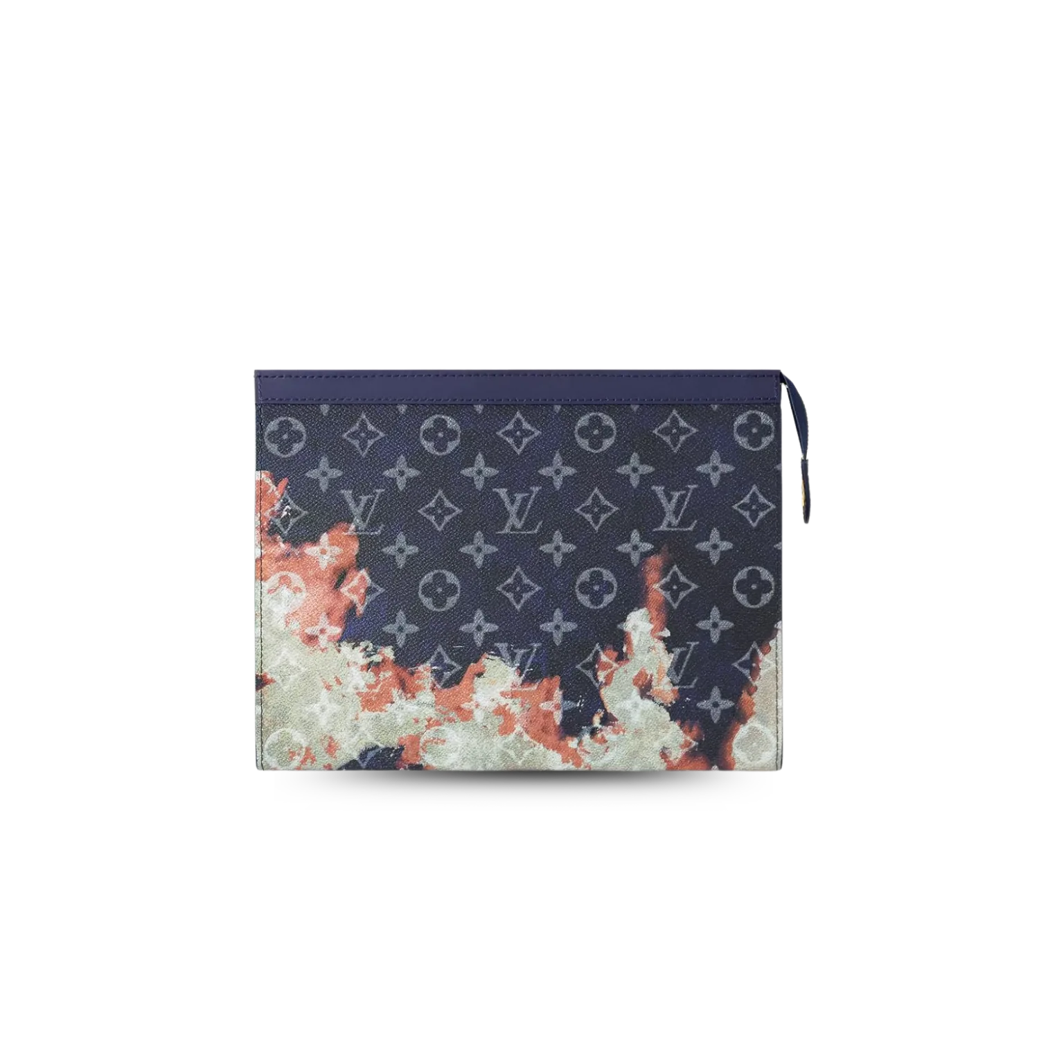 Louis Vuitton Pochette Voyage Pouch / Ink Blue Monogram Bleach Canvas Gold Hardw