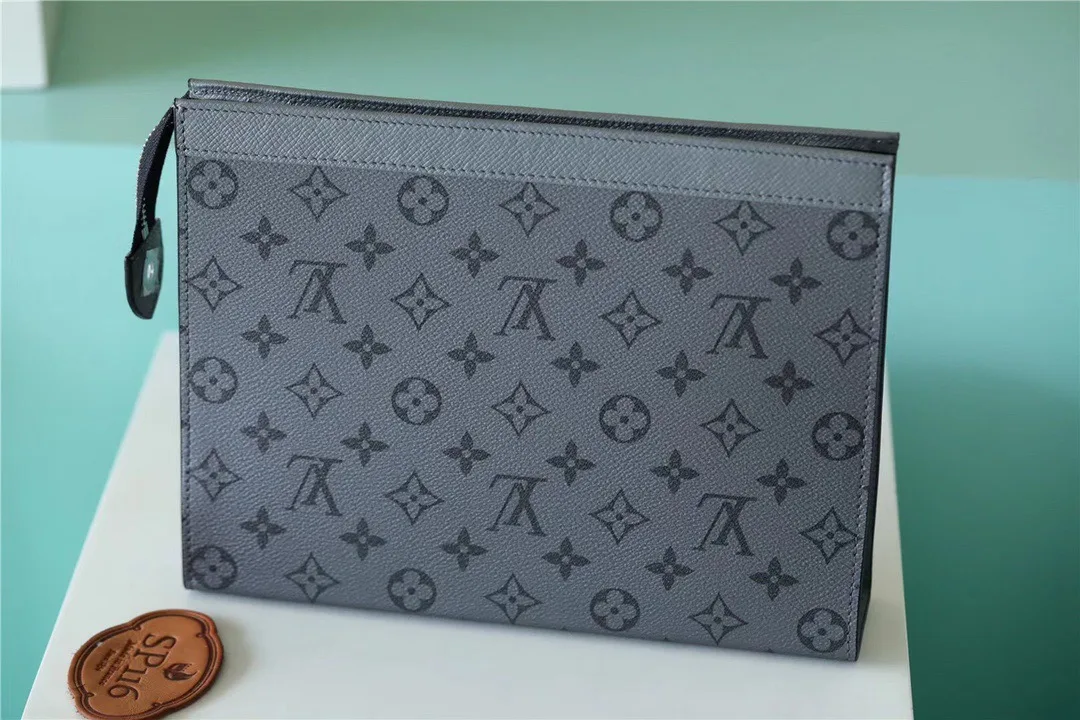 Louis Vuitton Pochette Voyage MM Pouch / Gunmetal Gray Silver Hardware - Image 5