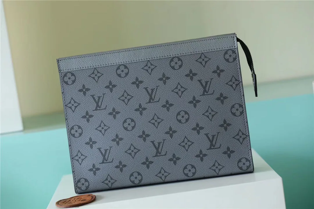 Louis Vuitton Pochette Voyage MM Pouch / Gunmetal Gray Silver Hardware - Image 4