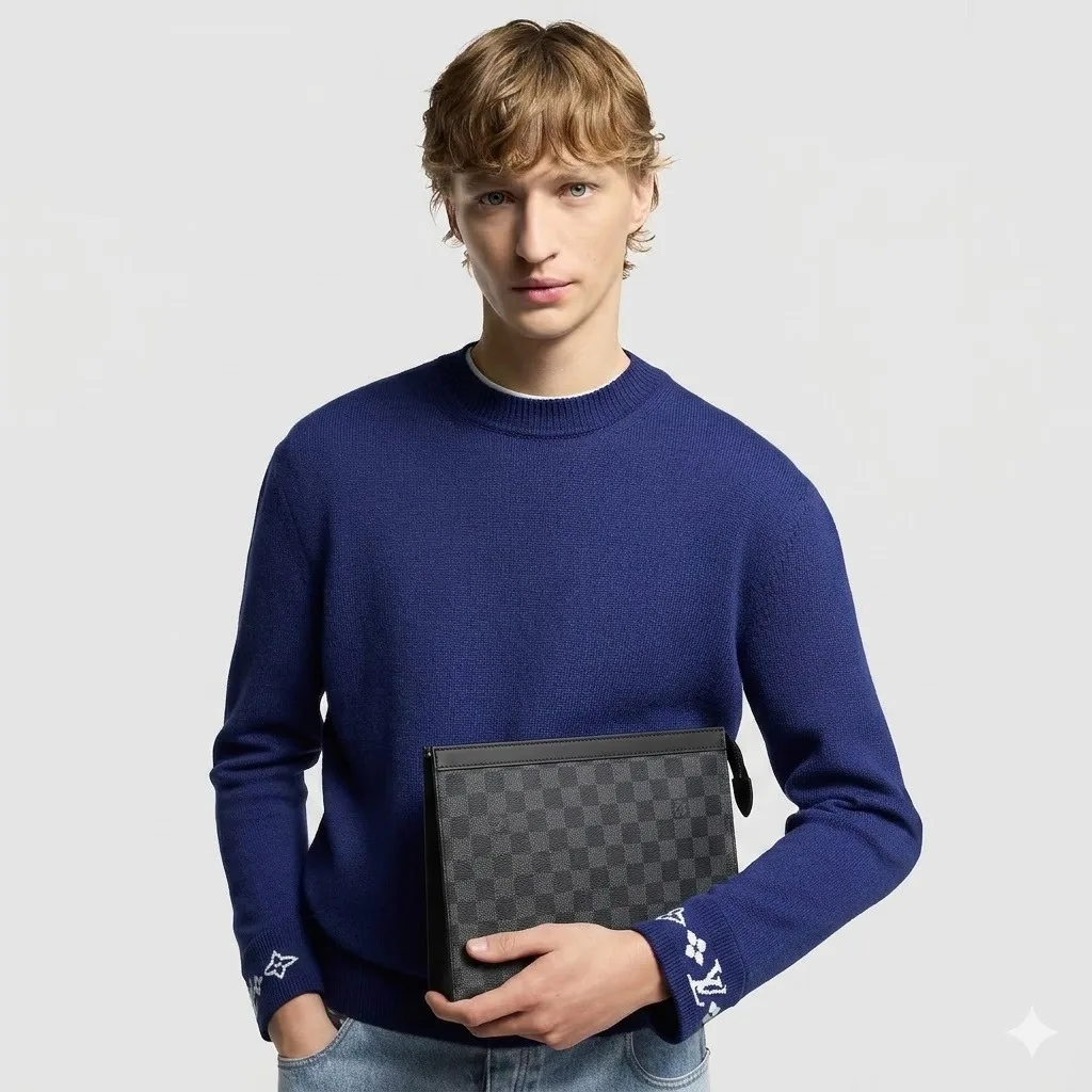 Alternative view of Louis Vuitton Pochette Voyage MM Pouch / Black/ Grey Damier Graphite Canvas Silver Hardware