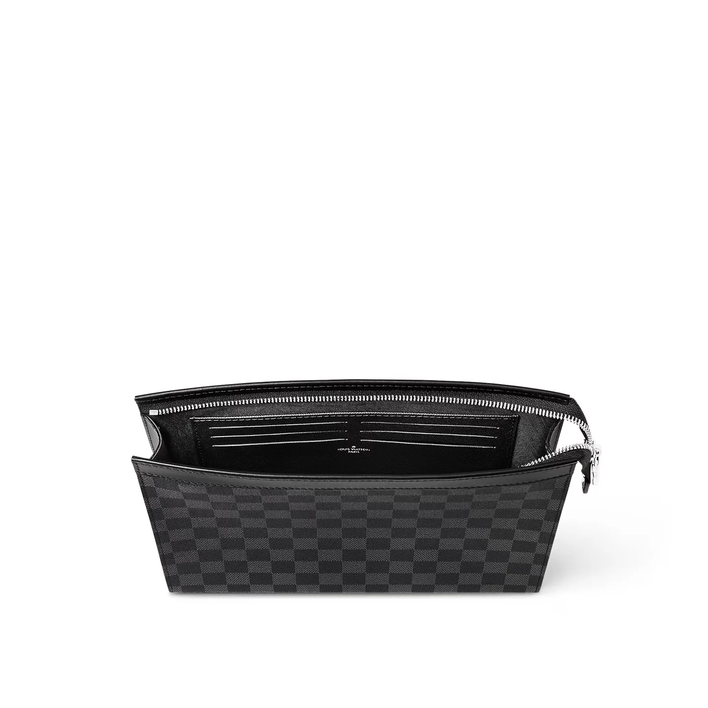 Louis Vuitton Pochette Voyage MM Pouch / Black/ Grey Damier Graphite Canvas Silver Hardware - Image 5