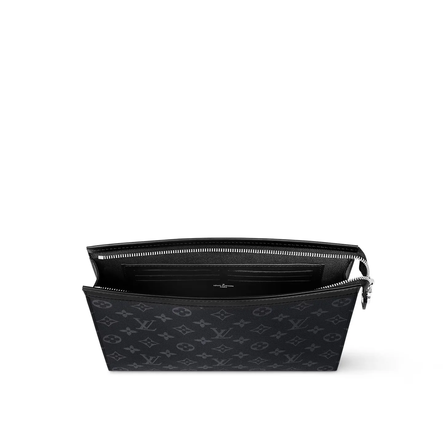 Louis Vuitton Pochette Voyage MM Pouch / Black/ Grey Monogram Eclipse Silver Hardware - Image 5