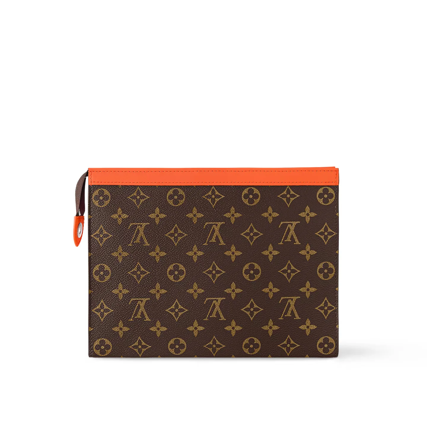 Louis Vuitton Pochette Voyage MM Pouch / Orange Silver Hardware - Image 4
