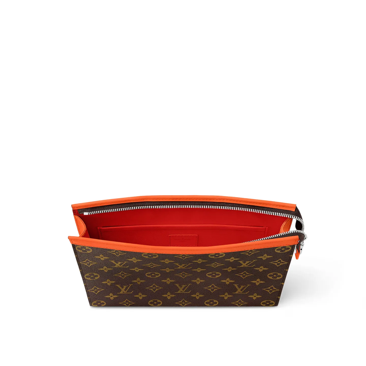 Louis Vuitton Pochette Voyage MM Pouch / Orange Silver Hardware - Image 5