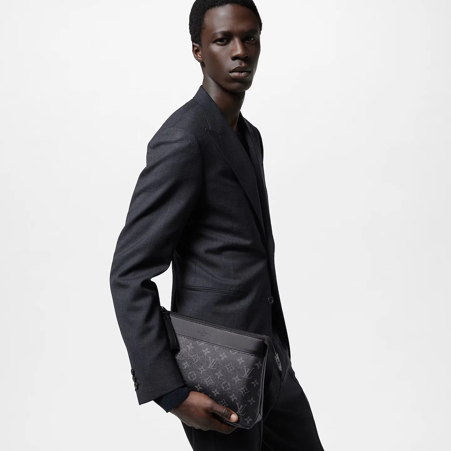 Alternative view of Louis Vuitton Pochette Voyage Souple Pouch / Black Monogram Eclipse Balck Hardware