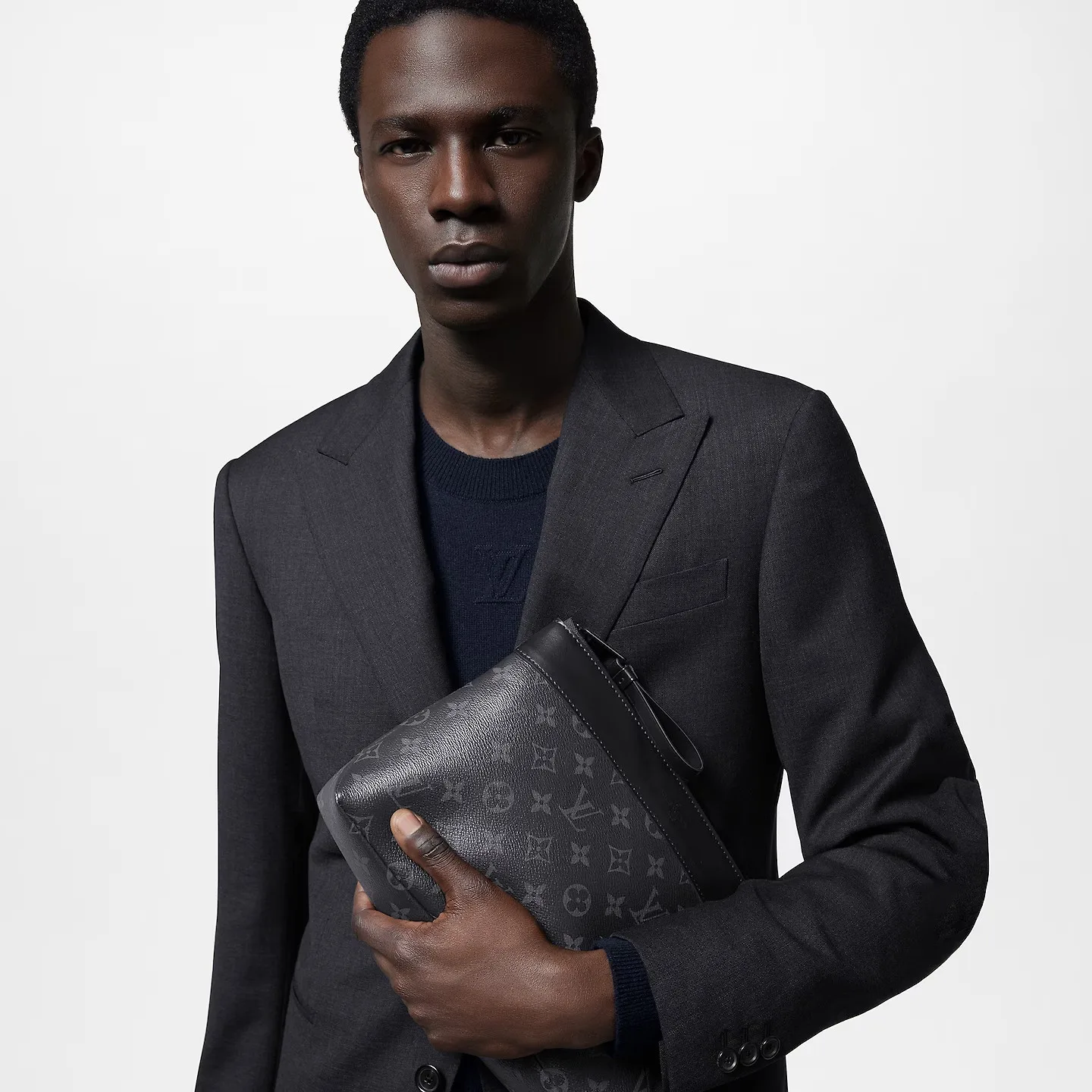 Louis Vuitton Pochette Voyage Souple Pouch / Black Monogram Eclipse Balck Hardware - Image 3