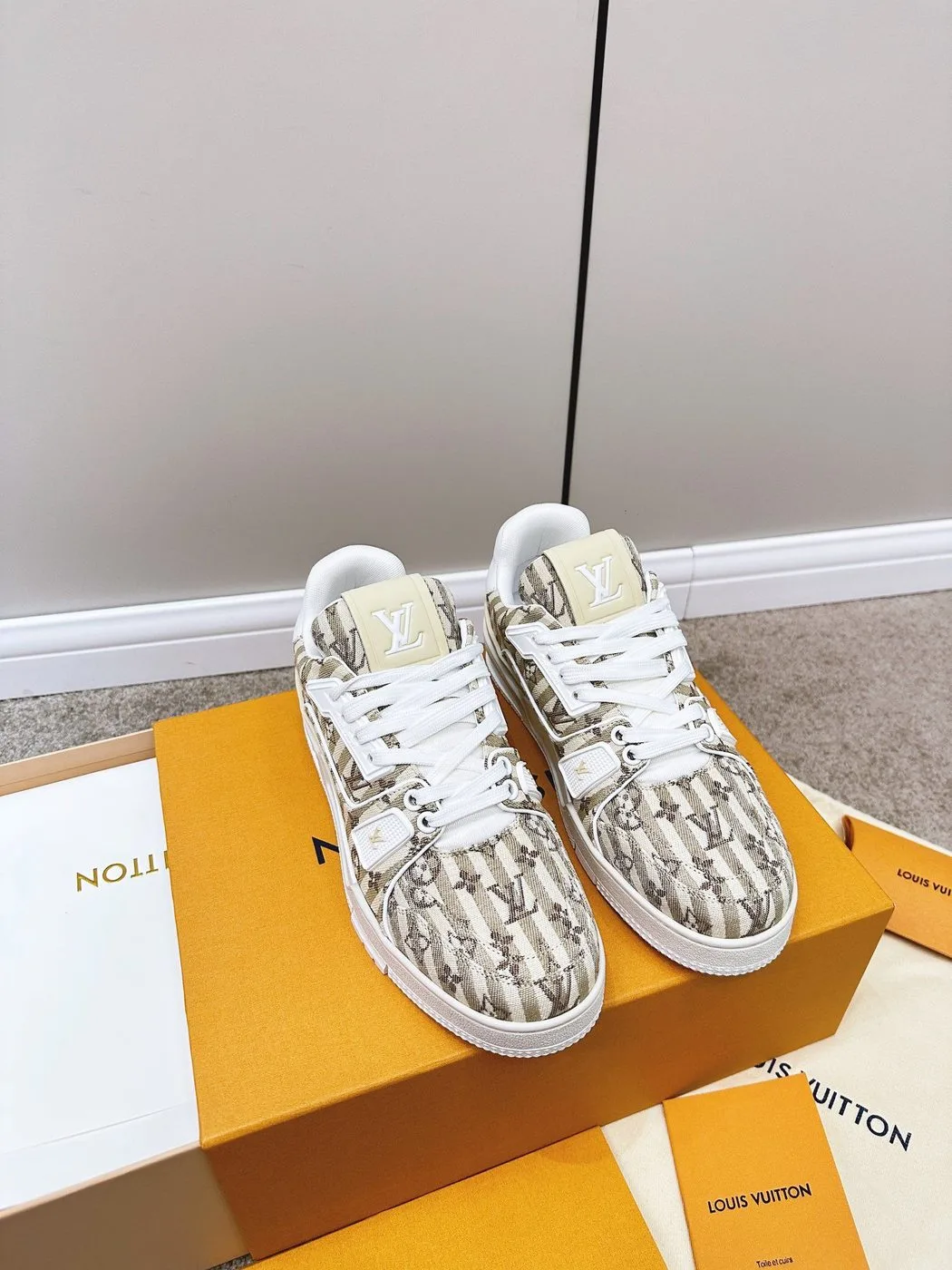 Alternative view of Louis Vuitton Retro Basketball Sneakers Cream