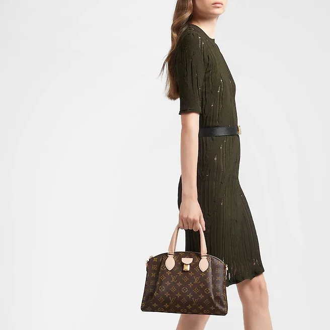 Louis Vuitton Rivoli PM Top Handle Bag / Brown Monogram Gold Hardware - Image 3