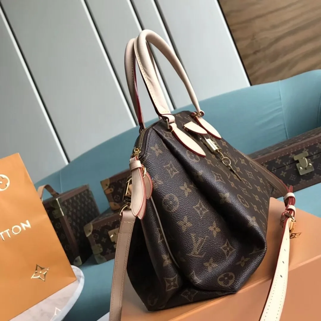 Louis Vuitton Rivoli PM Top Handle Bag / Brown Monogram Gold Hardware - Image 6