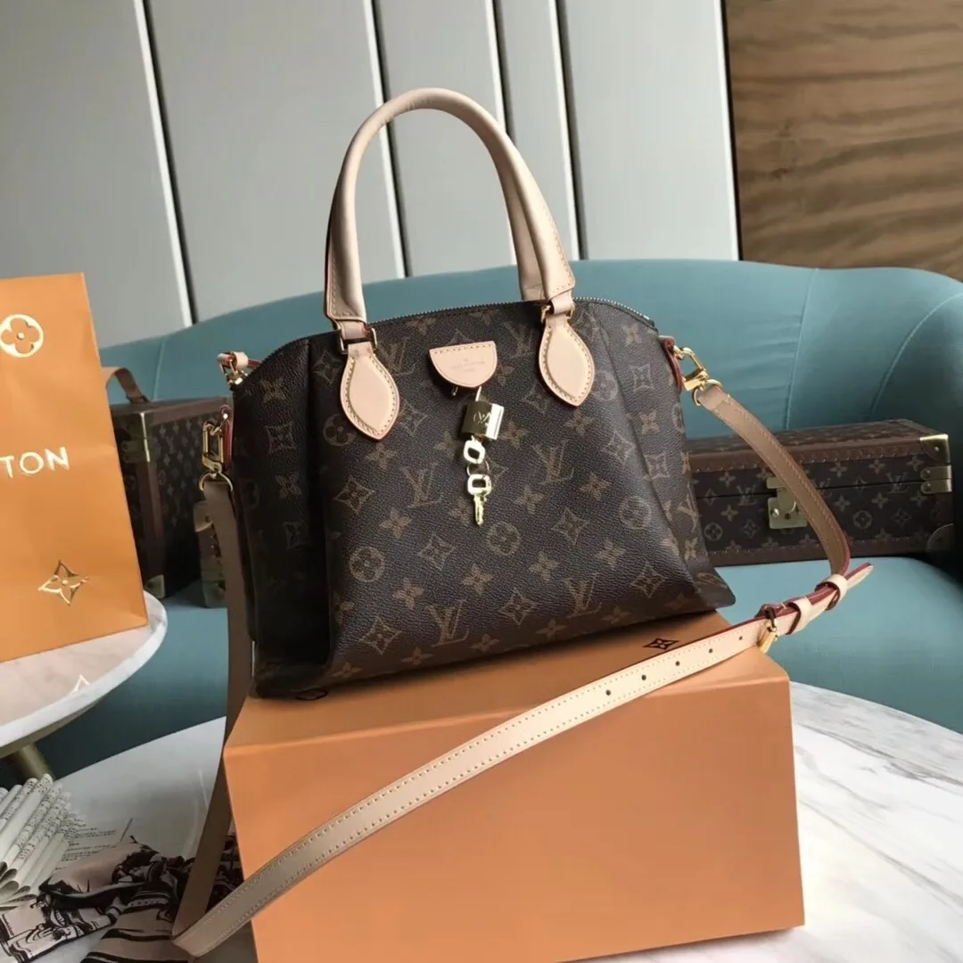 Louis Vuitton Rivoli PM Top Handle Bag / Brown Monogram Gold Hardware - Image 4