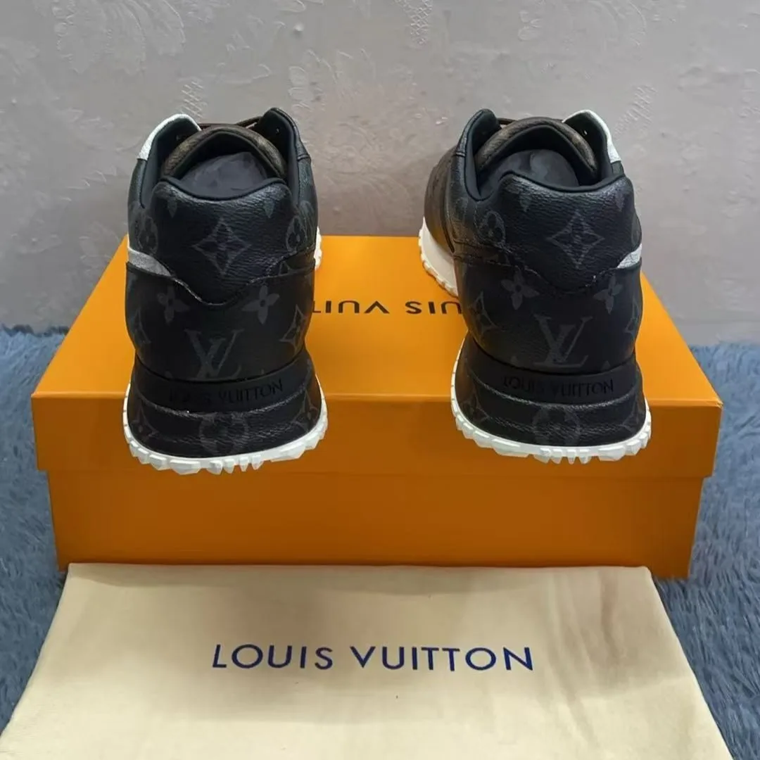 Louis Vuitton Run Away Sneaker Monogram Canvas Black/White/Brown - Image 5
