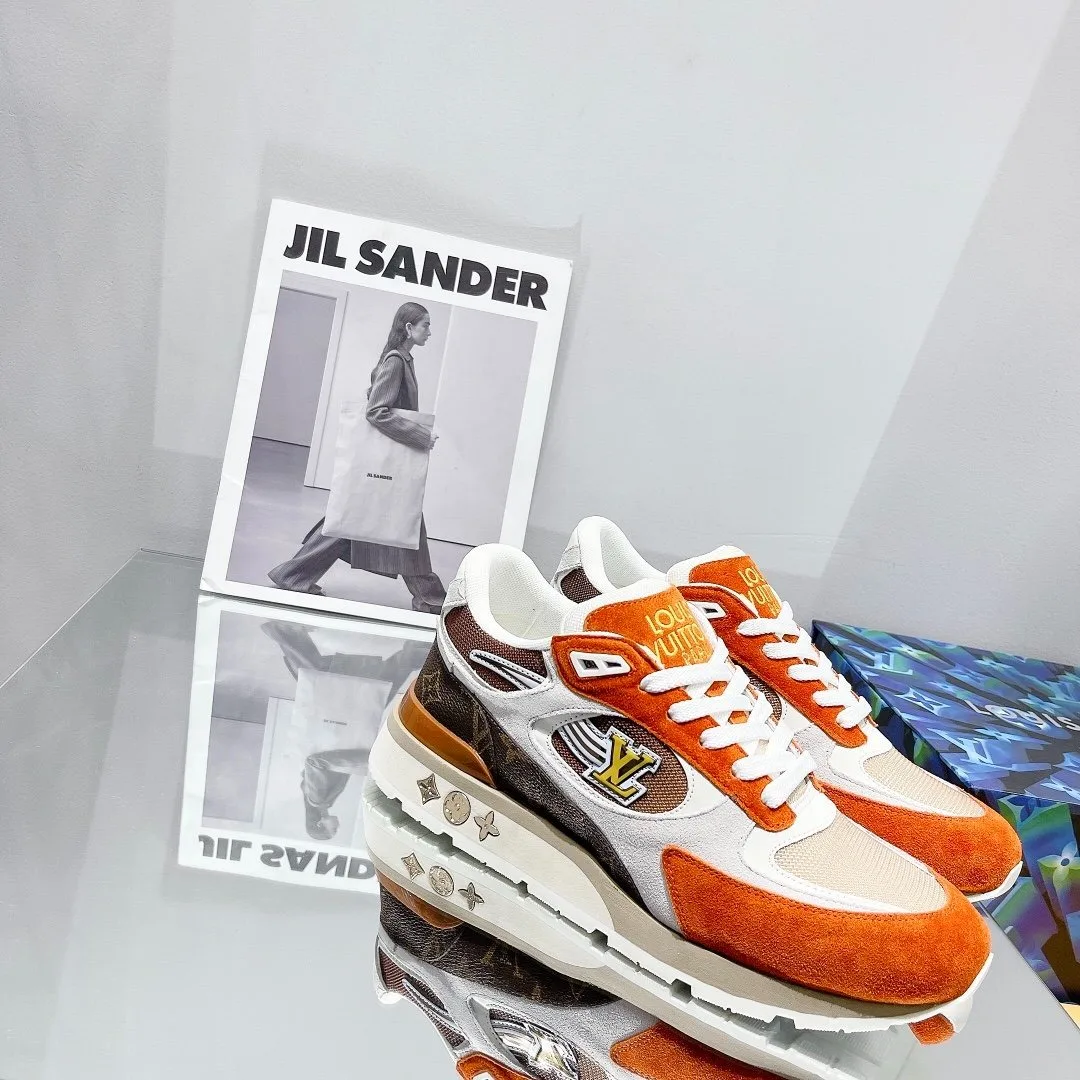 Louis Vuitton Run Away Sneaker Monogram Material Orange - Image 8