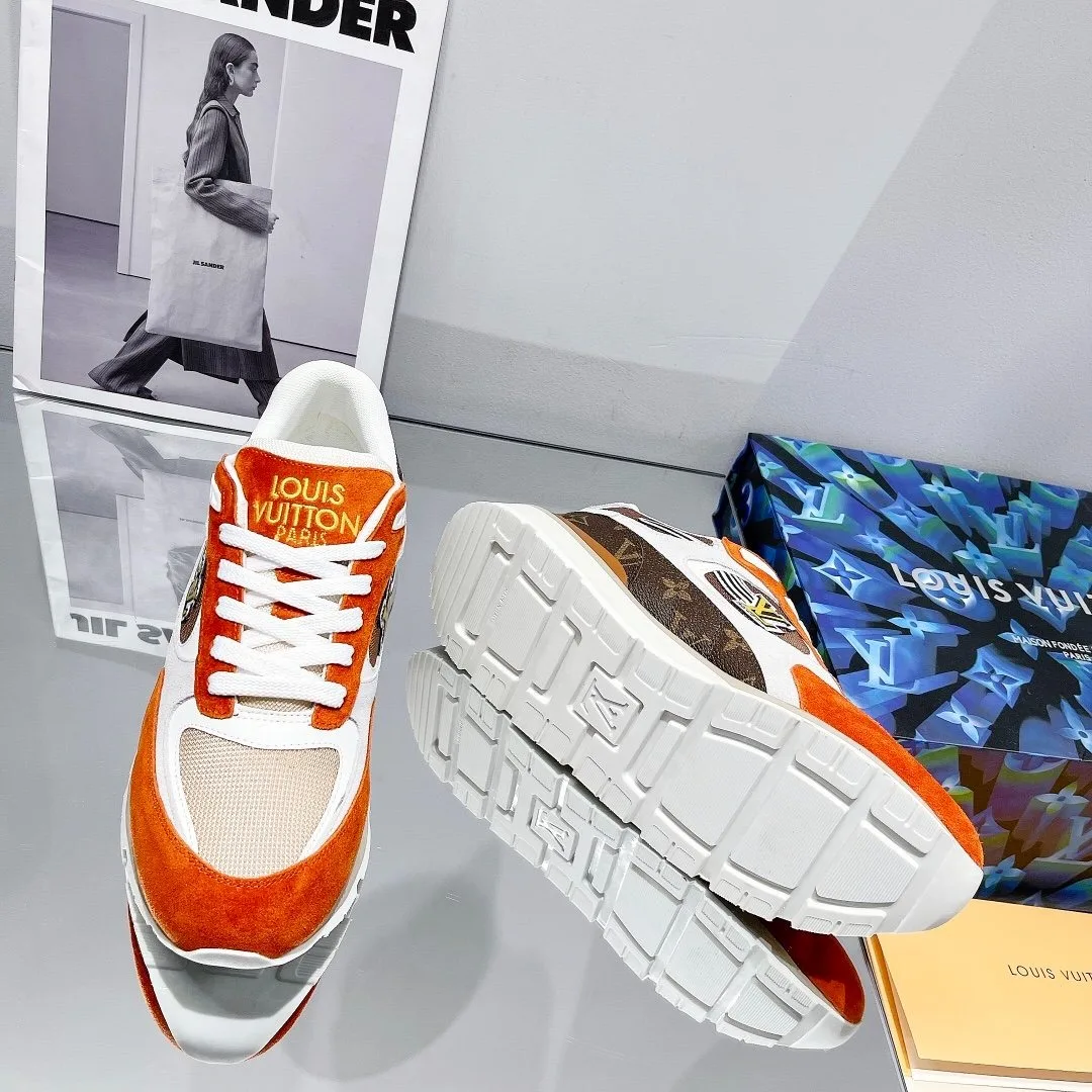 Louis Vuitton Run Away Sneaker Monogram Material Orange - Image 9