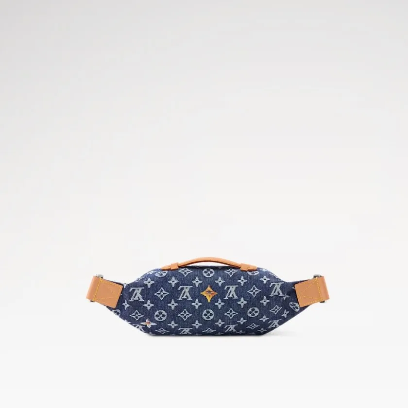 Louis Vuitton Rush Bumbag / Blue Monogram Flowers Denim Silver Hardware - Image 4