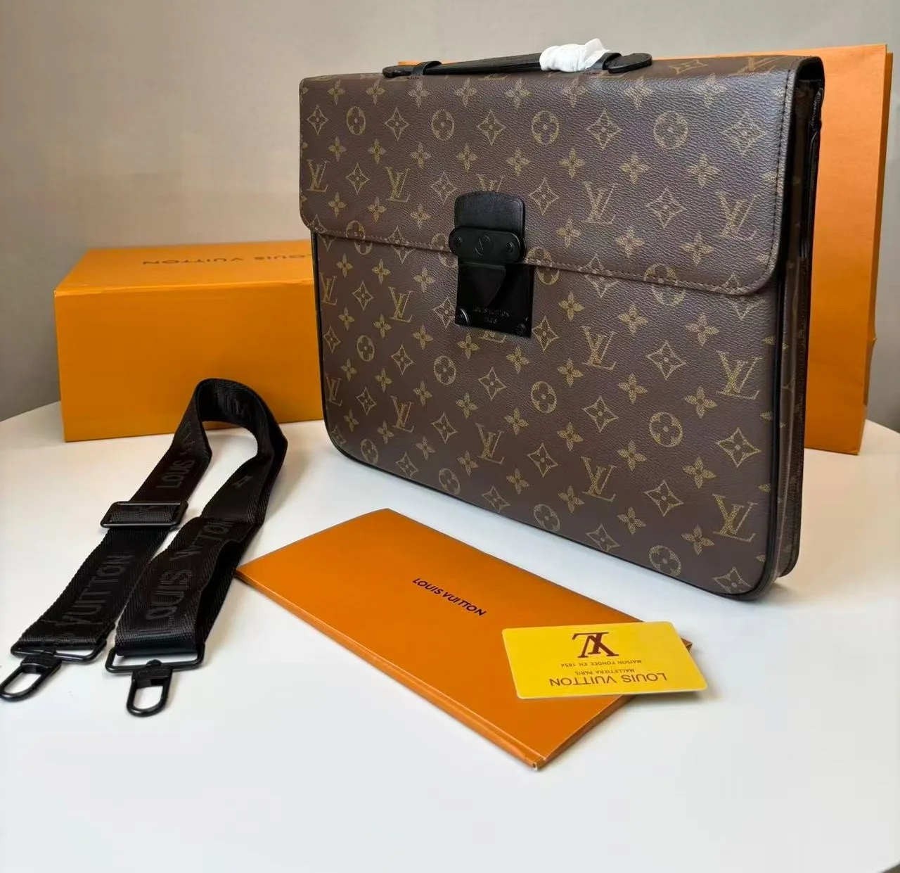 Alternative view of Louis Vuitton S-Lock Briefcase in Monogram Canvas , Shoulder and Crossbody Bag, /