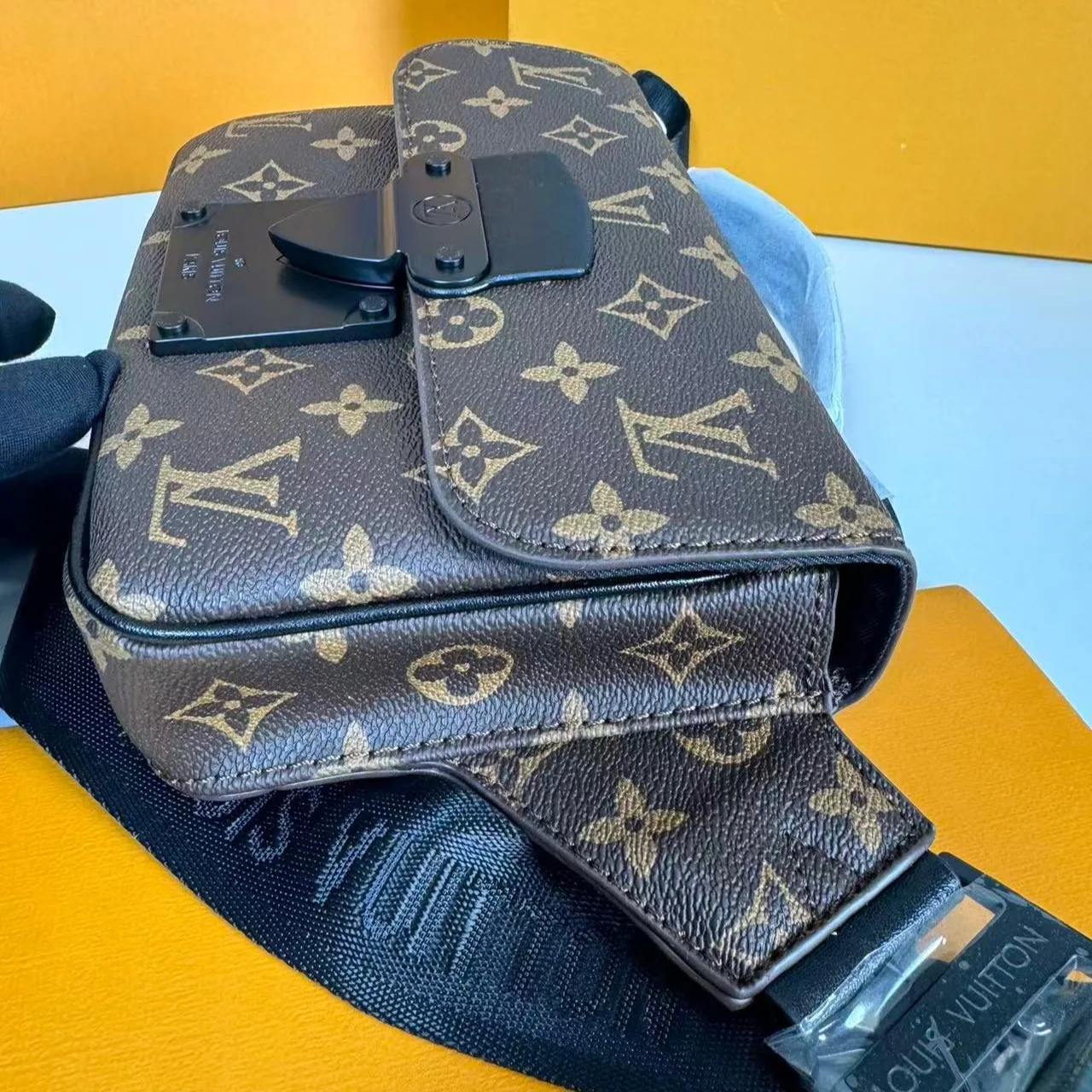 Alternative view of Louis Vuitton S-Lock Sling Monogram Macassar Black