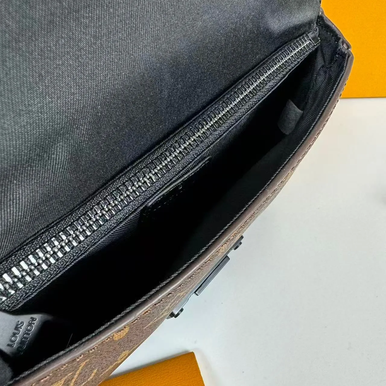Louis Vuitton S-Lock Sling Monogram Macassar Black - Image 4