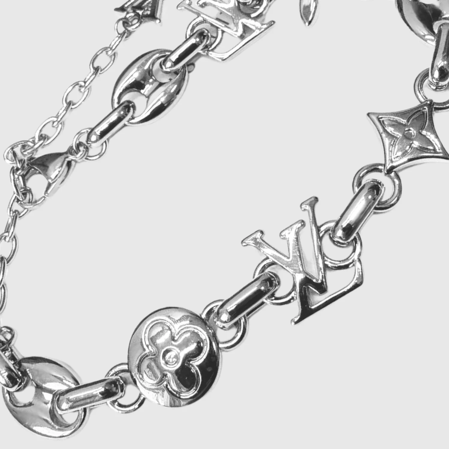 Louis Vuitton Mix Chains Bracelet Silver-Toned - Image 5