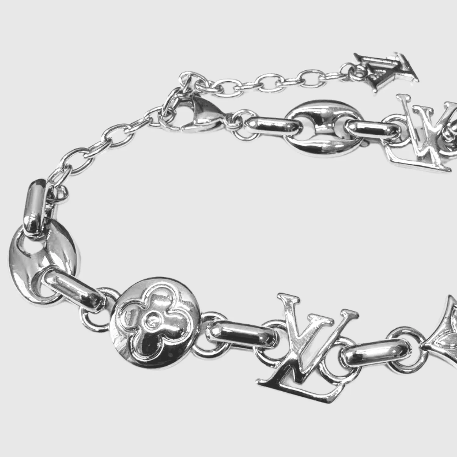 Alternative view of Louis Vuitton Mix Chains Bracelet Silver-Toned
