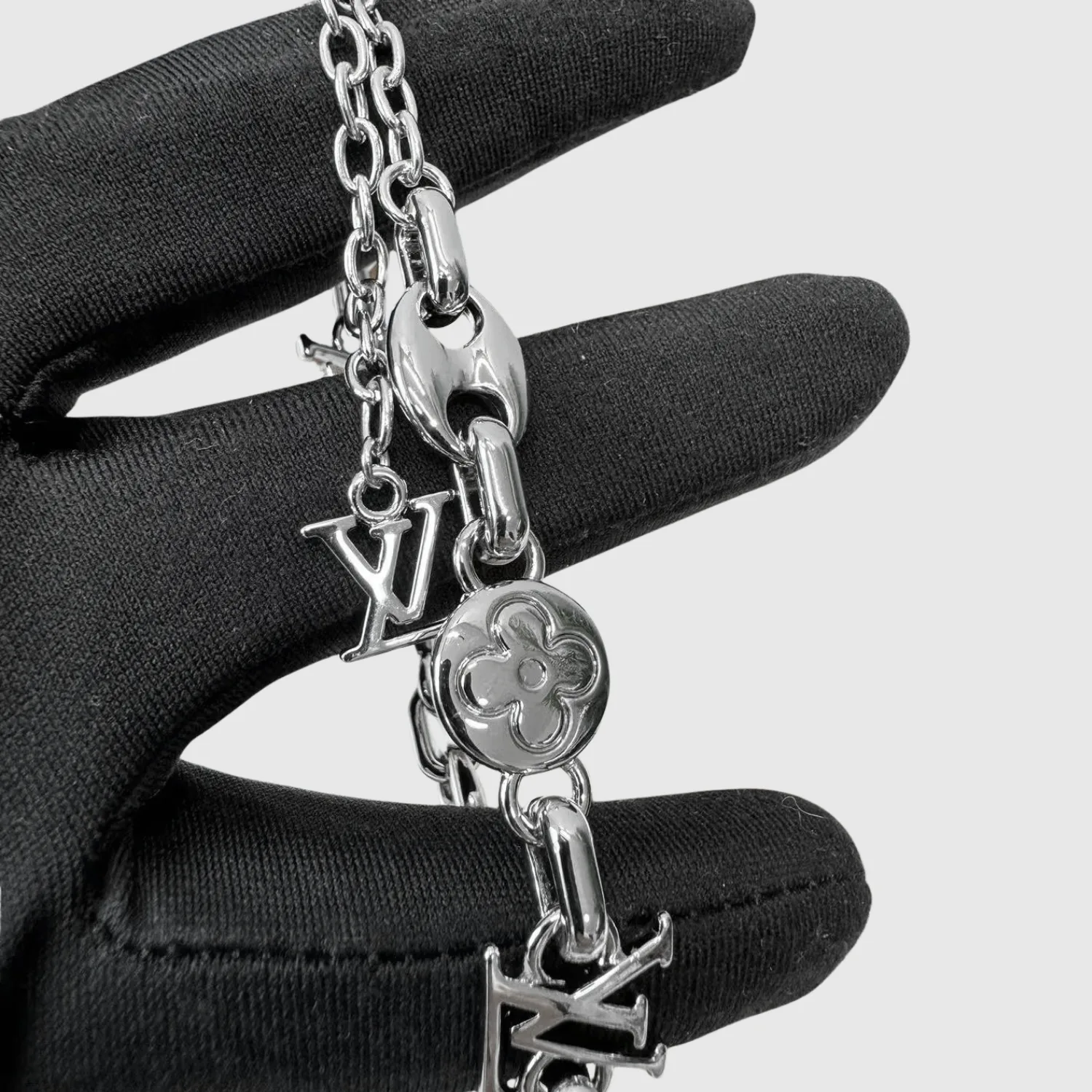 Louis Vuitton Mix Chains Bracelet Silver-Toned - Image 3
