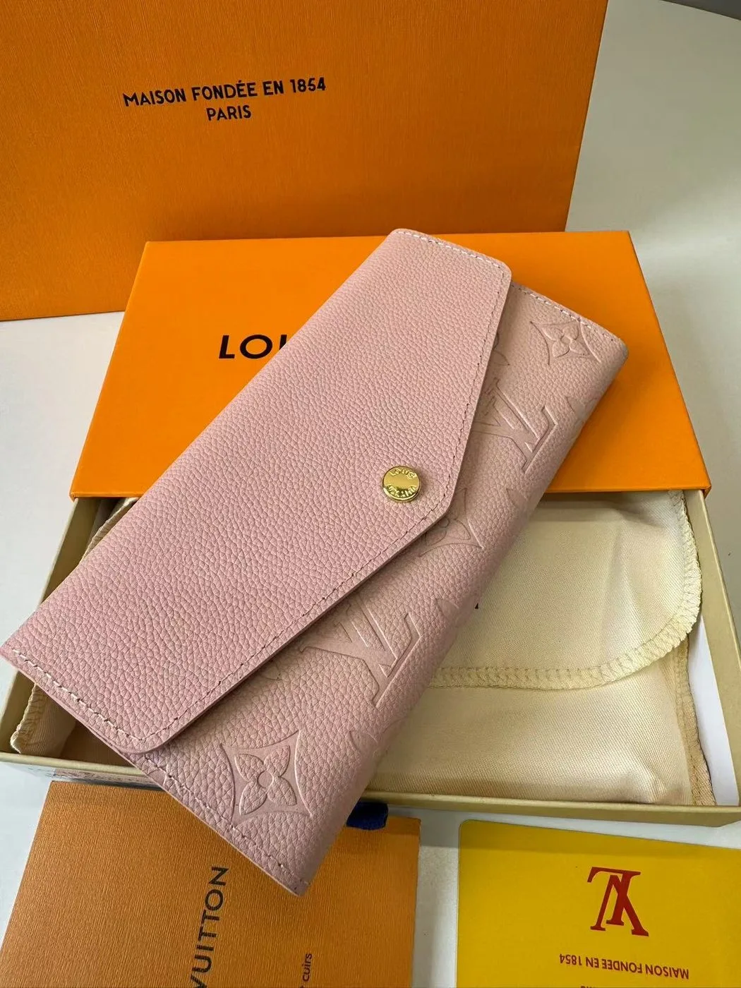 Alternative view of Louis Vuitton Sarah Wallet Combines Monogram Empreinte Rose Ballerine Pink