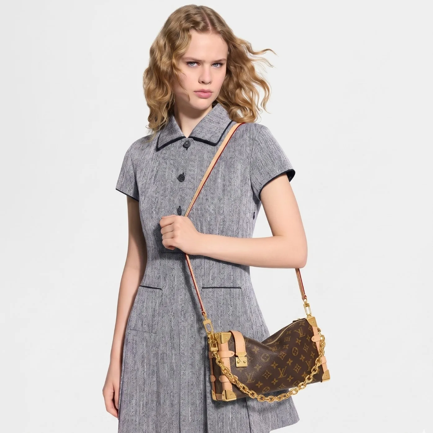 Alternative view of Louis Vuitton Side Trunk MM East West Shoulder Bag / Brown Monogram Gold Hardware