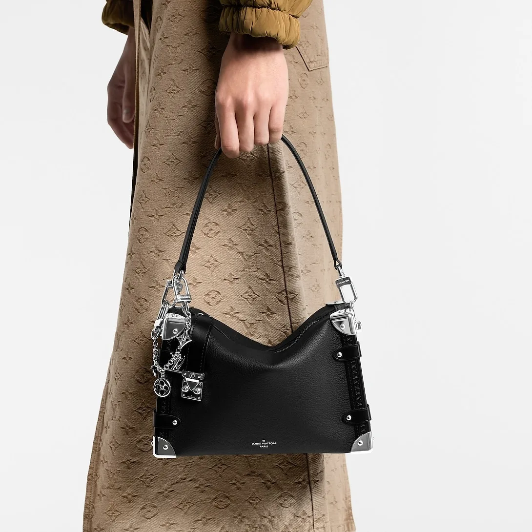 Louis Vuitton Side Trunk MM Shoulder Bag / Black Silver Hardware - Image 3