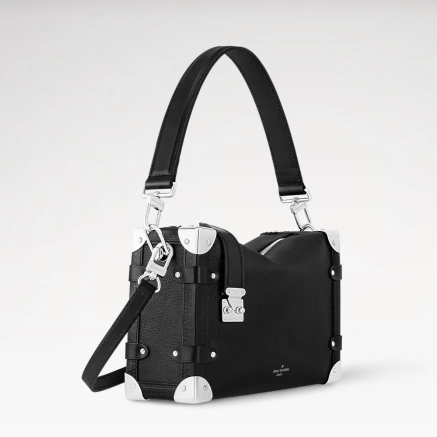 Louis Vuitton Side Trunk MM Shoulder Bag / Black Silver Hardware - Image 4