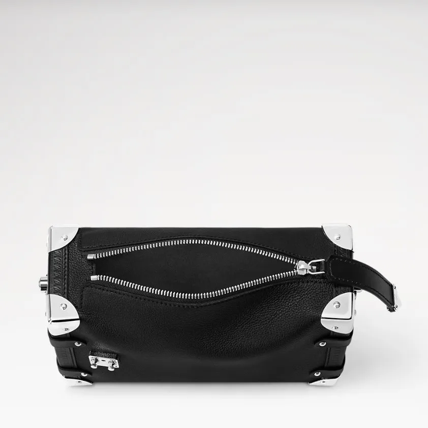 Louis Vuitton Side Trunk MM Shoulder Bag / Black Silver Hardware - Image 6