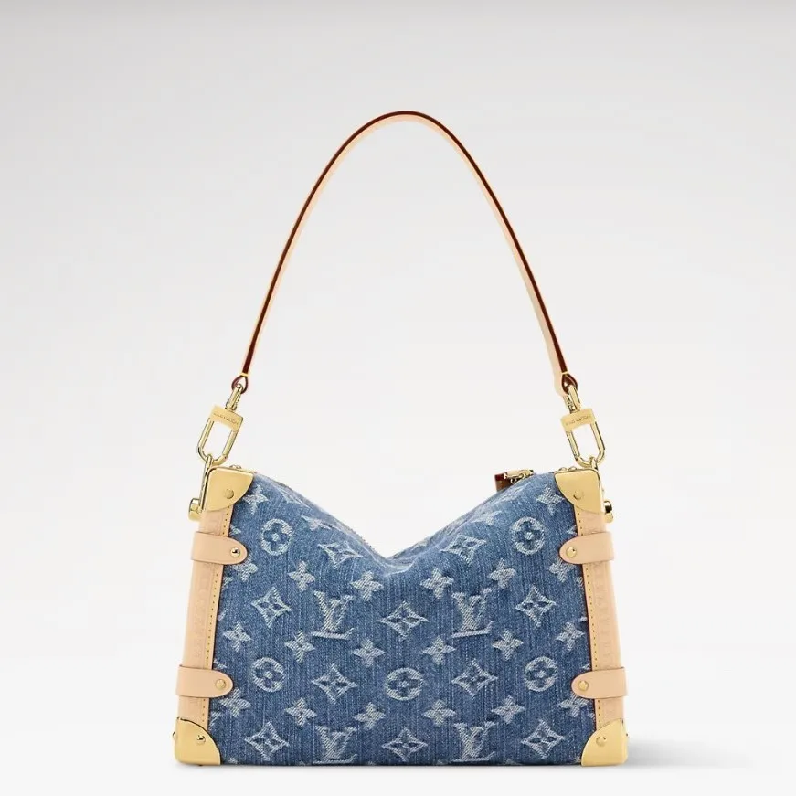 Louis Vuitton Side Trunk MM Shoulder Bag / Blue Denim Gold Hardware - Image 5