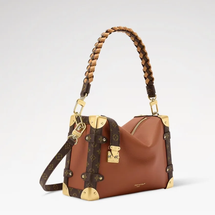 Louis Vuitton Side Trunk MM Shoulder Bag / Cognac Gold Hardware - Image 3