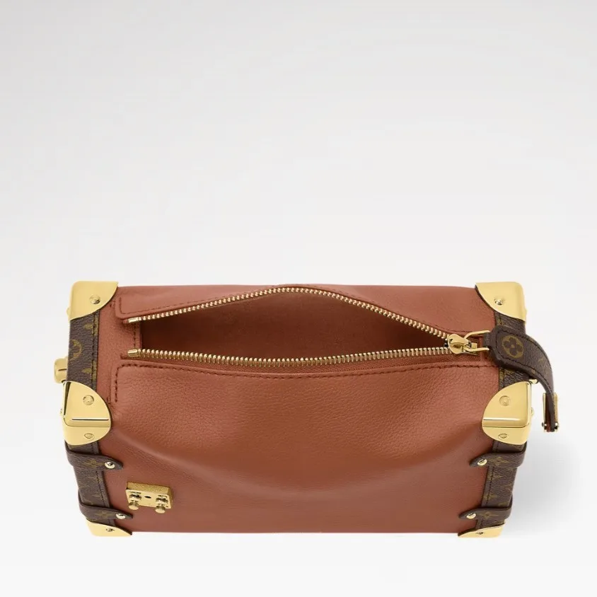 Louis Vuitton Side Trunk MM Shoulder Bag / Cognac Gold Hardware - Image 6