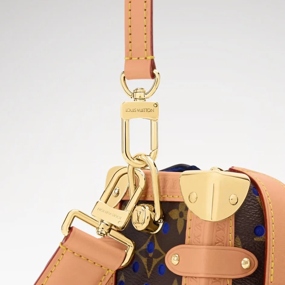 Louis Vuitton Side Trunk MM Shoulder Bag / Neon Wave Blue Gold Hardware - Image 5