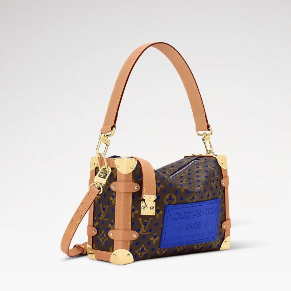 Louis Vuitton Side Trunk MM Shoulder Bag / Neon Wave Blue Gold Hardware - Image 2