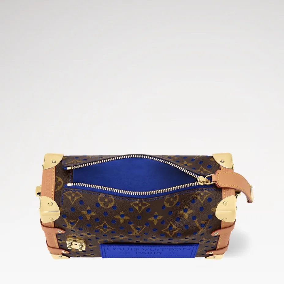 Louis Vuitton Side Trunk MM Shoulder Bag / Neon Wave Blue Gold Hardware - Image 3