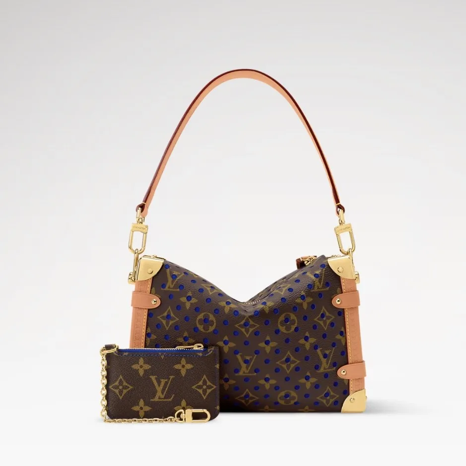 Louis Vuitton Side Trunk MM Shoulder Bag / Neon Wave Blue Gold Hardware - Image 4