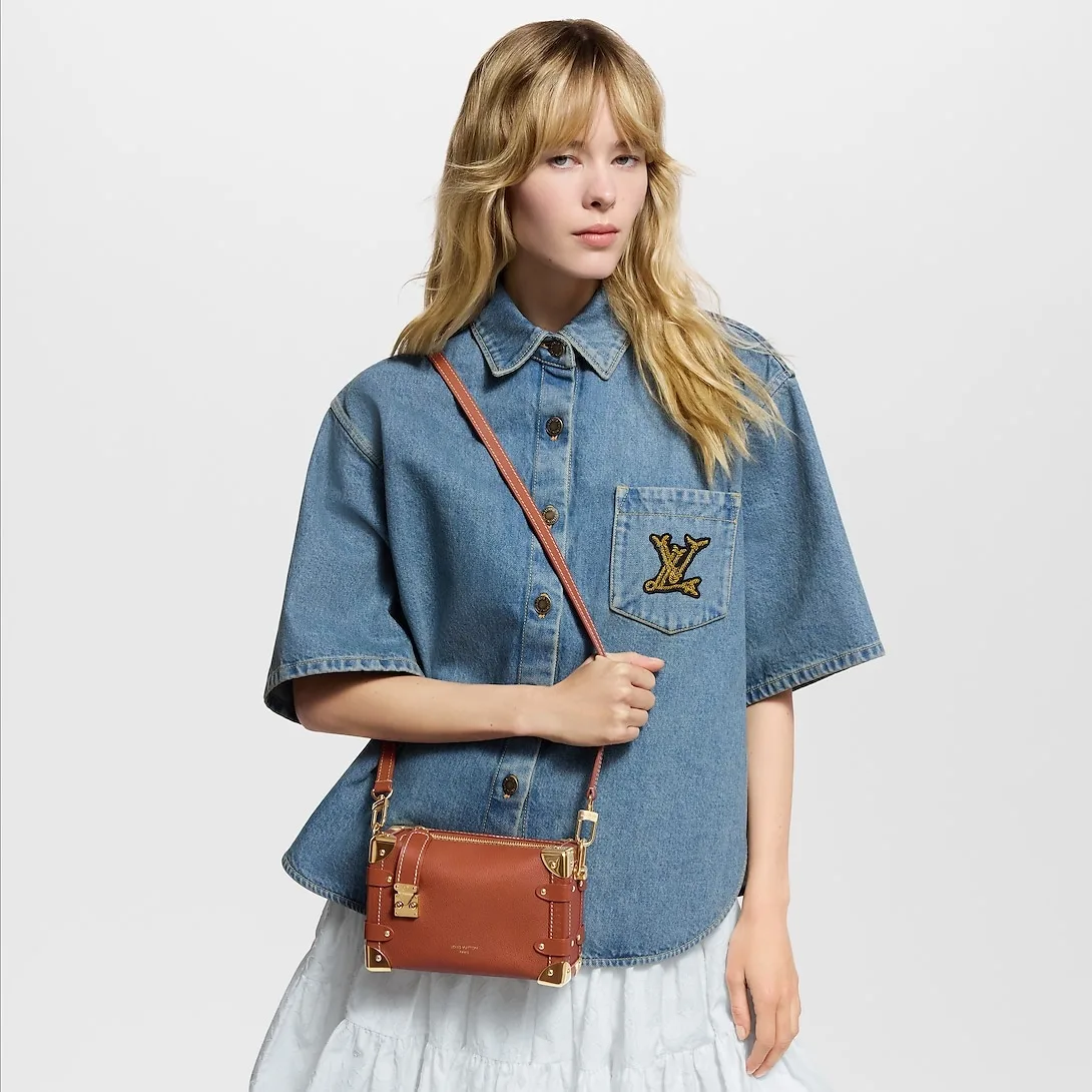 Louis Vuitton Side Trunk PM Shoulder Bag / Cognac Gold Hardware - Image 2
