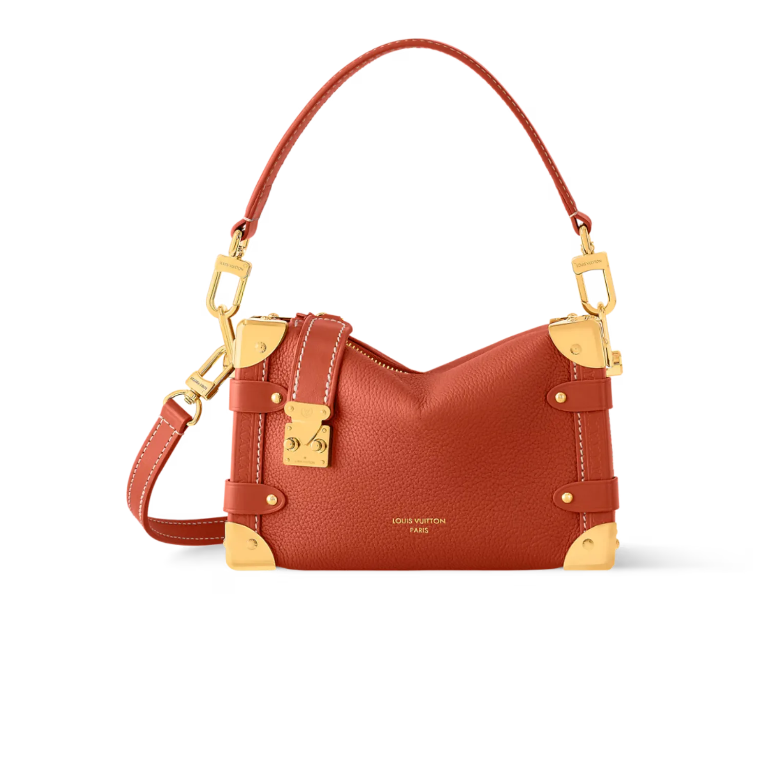 Louis Vuitton Side Trunk PM Shoulder Bag / Cognac Gold Hardware