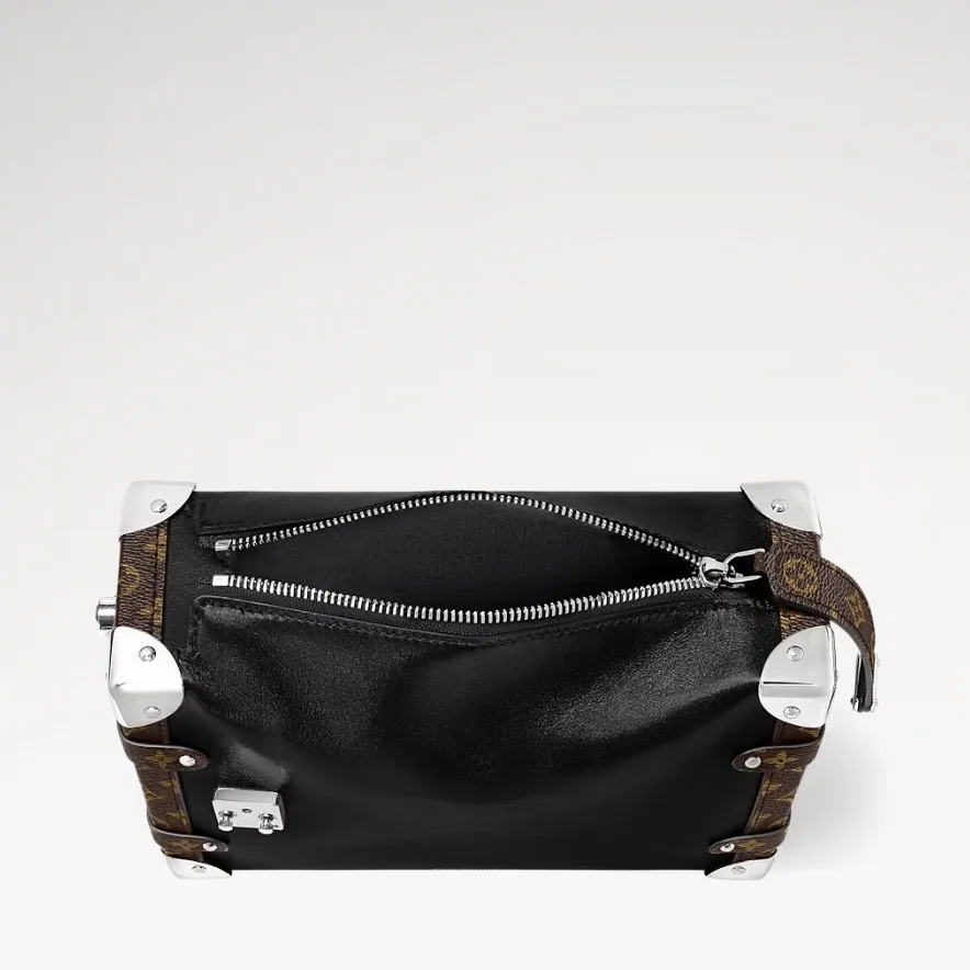 Louis Vuitton Side Trunk Vibe MM Shoulder Bag / Black Silver Hardware - Image 5