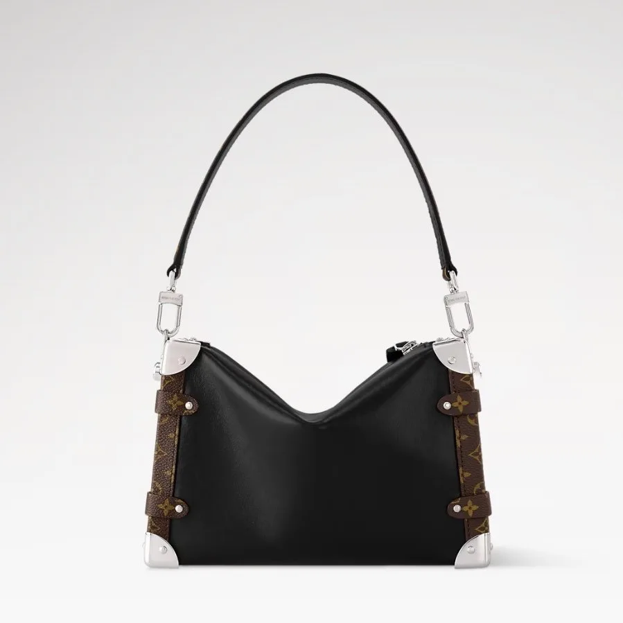 Louis Vuitton Side Trunk Vibe MM Shoulder Bag / Black Silver Hardware - Image 4