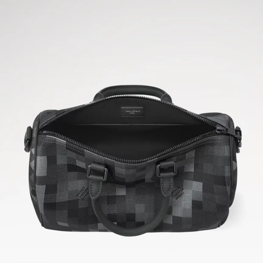 Louis Vuitton Speedy 30 Bandouliere Top Handle Bag / Indigo Blue Damoflage Black Hardware - Image 4