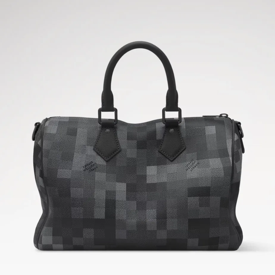 Louis Vuitton Speedy 30 Bandouliere Top Handle Bag / Indigo Blue Damoflage Black Hardware - Image 5