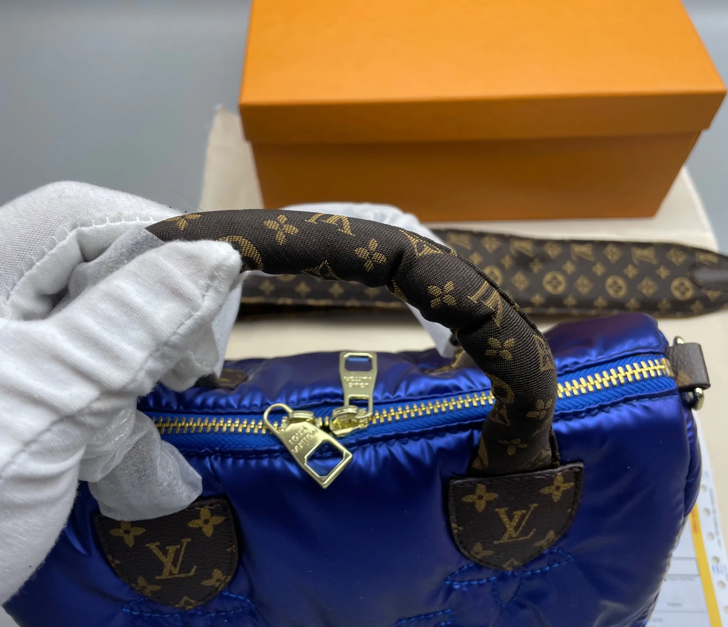 Louis Vuitton Speedy Bandoulière 25 Bag Blue 9.8n/ - Image 7